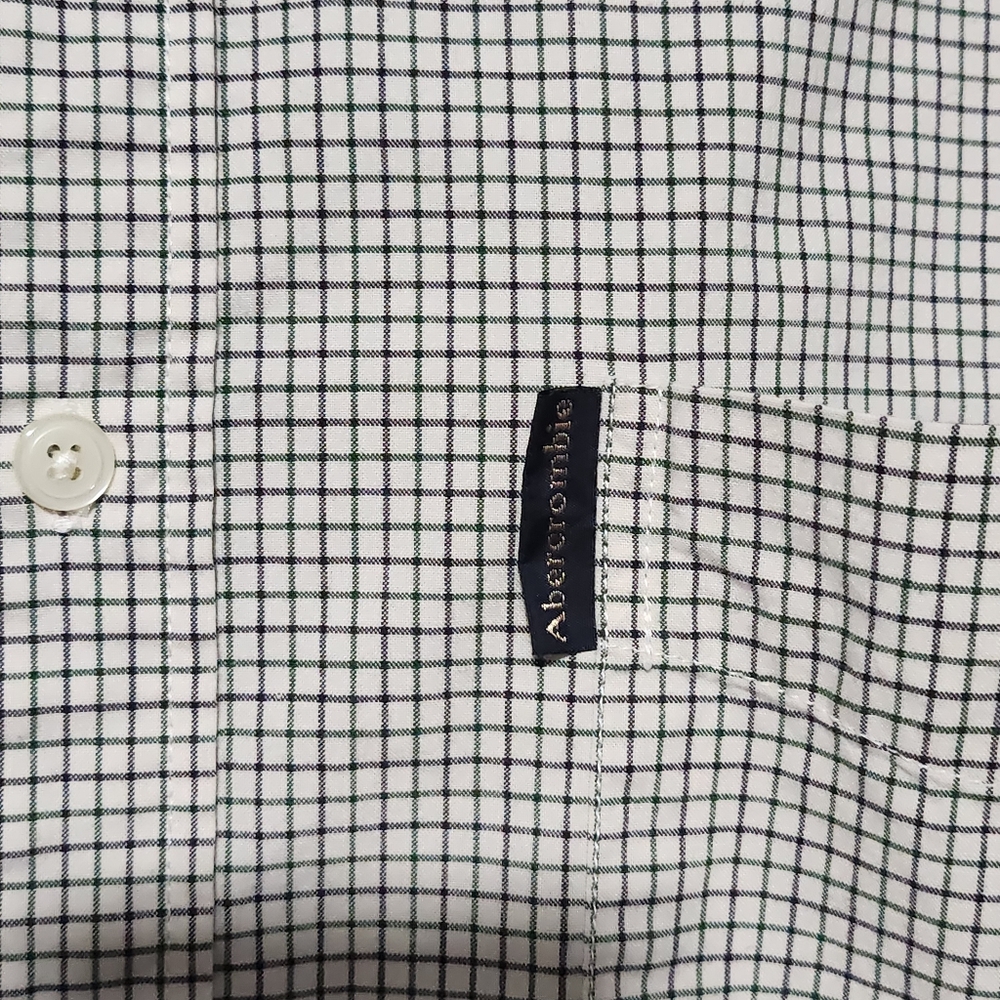 ABERCROMBIE FITCH Mens Button Down Shirt Extra Large Cream Preppy Y2K - Picture 5 of 13